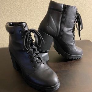 Abound High-Heel Combat Boots - Worn Once!